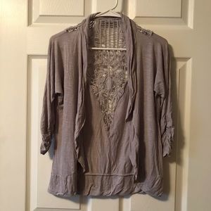 Grey Open-back Cardigan